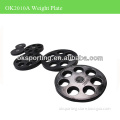 Black 7 Holes Olympic Weight Rubber Plate